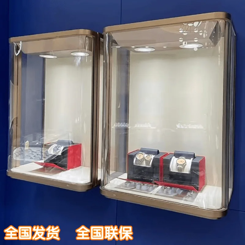 New stainless steel wall cabinet hanging jewelry display cabinet figure watch display cabinet niche customization