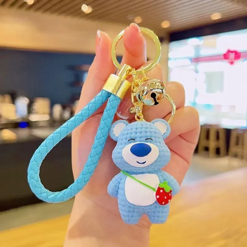 Strawberry Bear Keychain Cute Cartoon Jewelry Pendant Doll Internet Celebrity Kindergarten Children Bag Keychain Bag Accessories