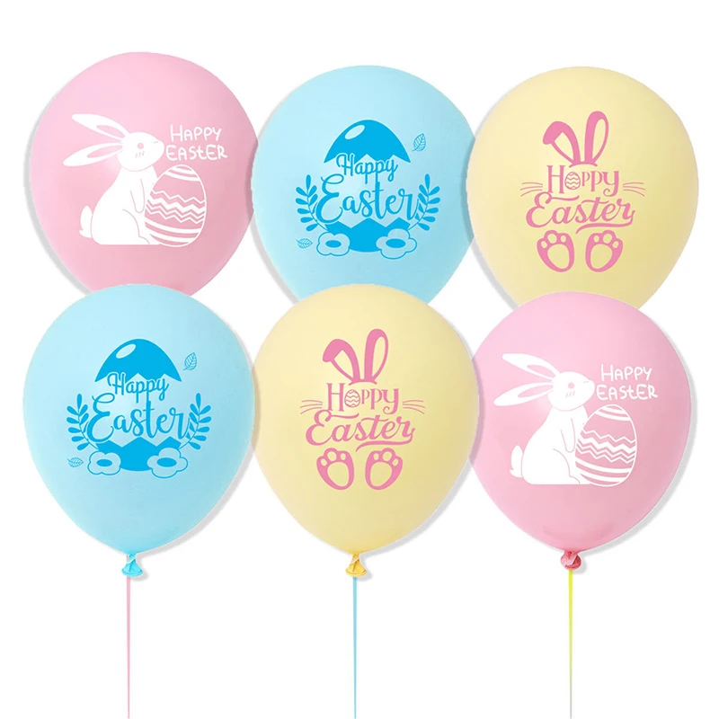 10 stücke Osterei Hase Kaninchen Thema Macaron Stil Ballon Set glücklich Ostern Party Ballon Dekoration liefert Ostern Kinder Gunst