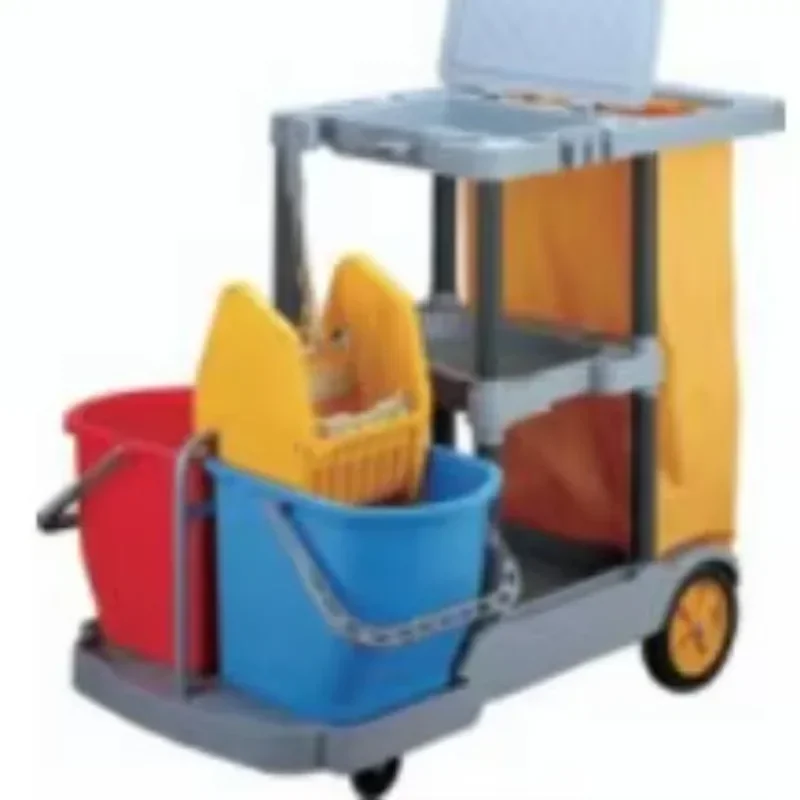 UP069C grey multi-purpose trolley black cleaning cart