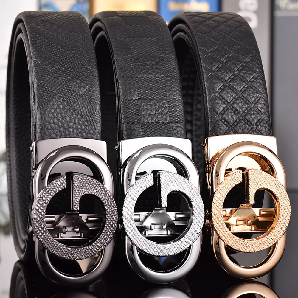 

High Quality dermis Leather Men Belt Luxury Brand Designer Waistband Suit Jeans Formal Wear Famous Brand Automatic buckle Belts
