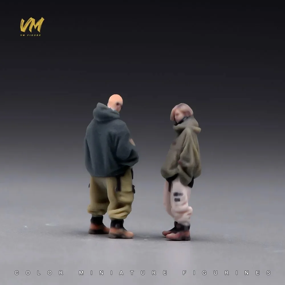 Vm 1/64 Scale Industrial Style Cool Couple Miniature Ornaments 3D Color Print Resin Figures Scene Model Decorations - view 5