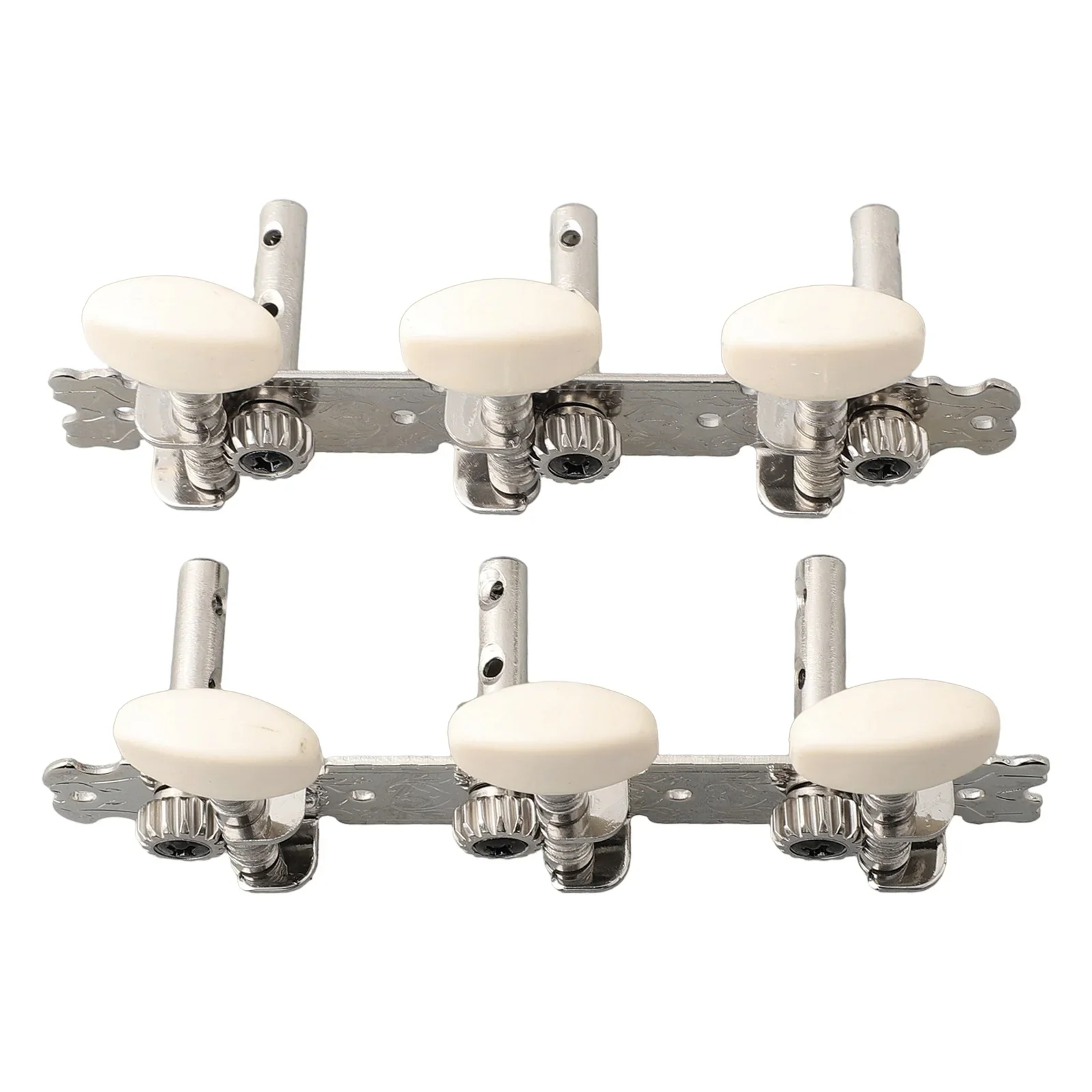 6Pcs Useful Acoustic/Folk Guitar Tuning Pegs Tuners Machine Heads Chrome Part 3R+3L Silver Guitar Tuning Nails Replacement Tool