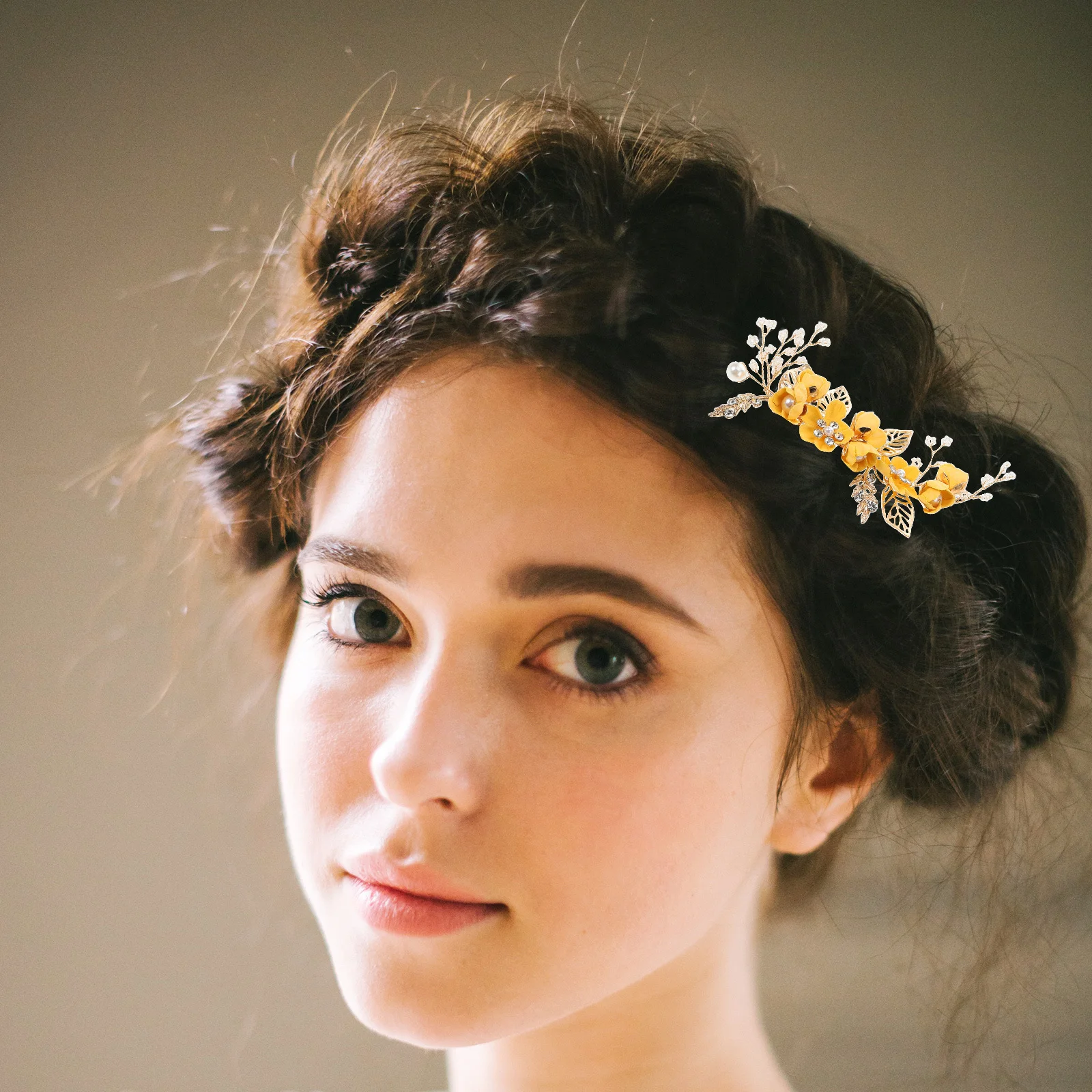 مشط شعر الزفاف الزهري أنيق من حجر الراين على شكل زهرة دبوس شعر زفاف العروس خوذة إكسسوارات الشعر الديكور لوصيفات العروس #6