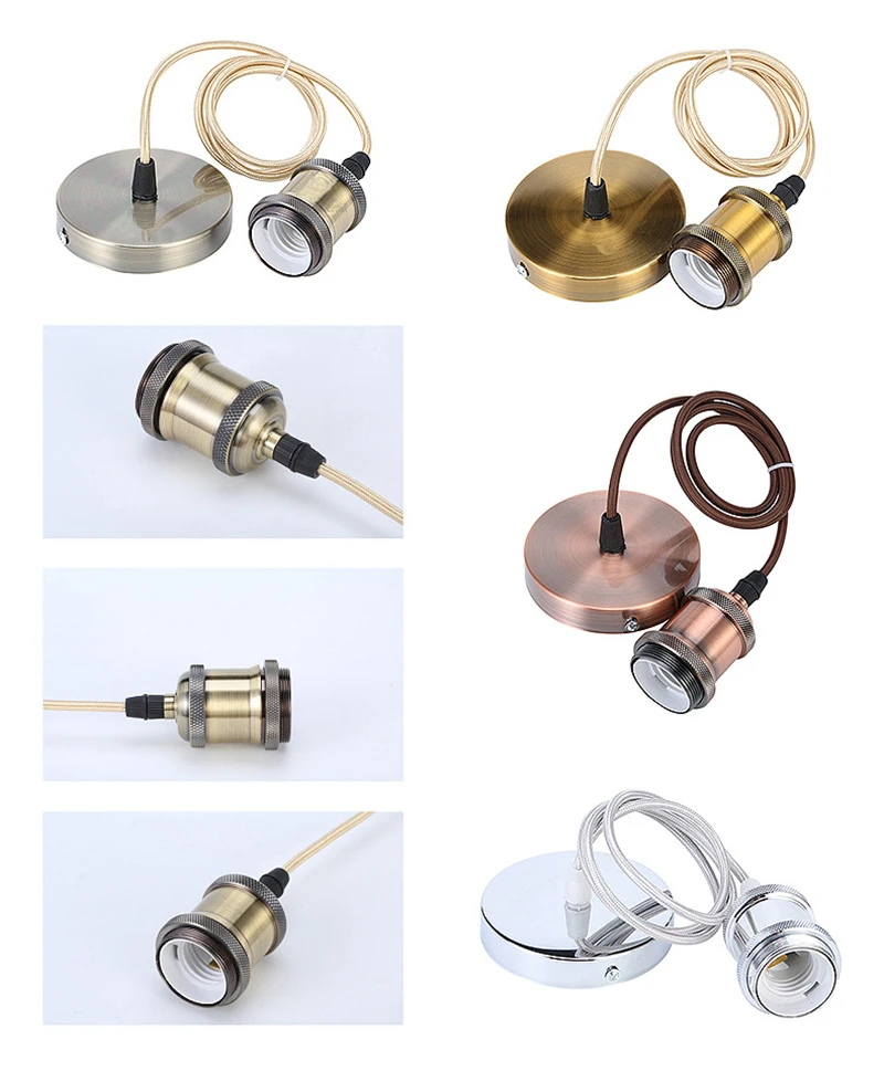 ヴィンテージ エジソン ペンダント CFL LED フィラメント E27 E26 エジソン スクリュー ライトソケット ライト インダストリアル レトロ 電球 ランプベース アルミ ホルダー