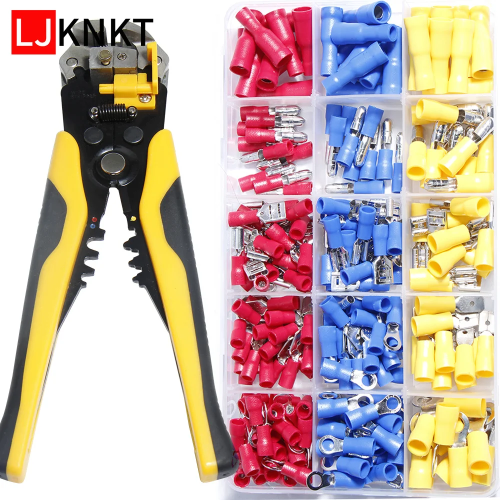 

Terminals Connecton Electrical Spade Ring Lug Cable wire Round Plug Cold pressing Hand tools crimping pliers Fork Assortment Kit