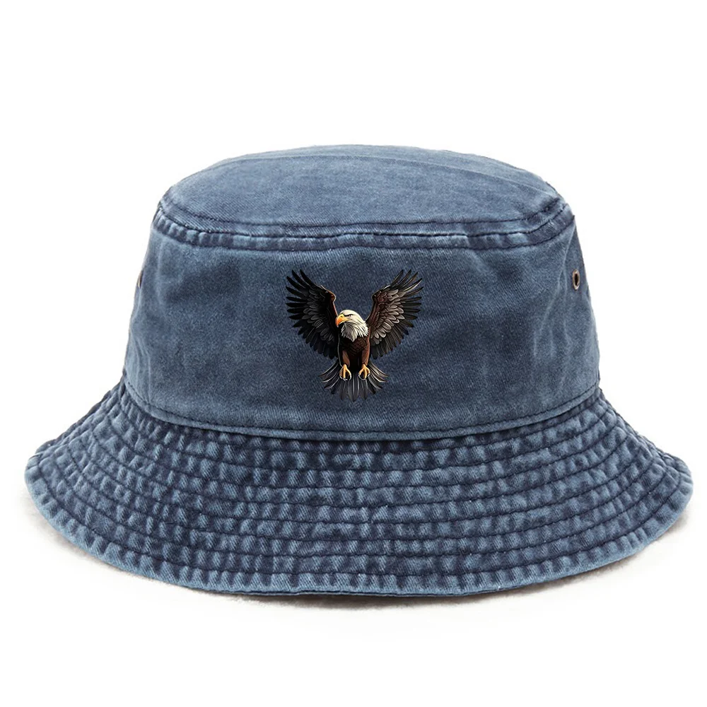 1 Stück klassischer Hut mit Adler-Aufdruck, Fischerhüte für Herren, atmungsaktive Hüte für Damen, modische Geschenkhüte für Damen, geeignet für den Außenbereich