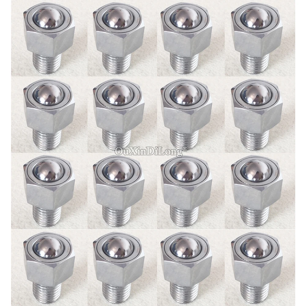 

16PCS Precision Conveying Universal Ball Casters M12 Screw Ball Bearing Bull Eye Wheels Industrial Transfer Omni Wheels Runners