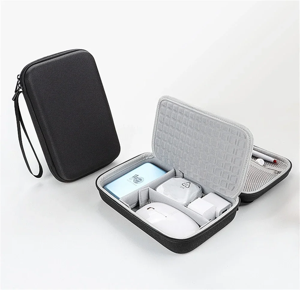 Große Kapazität Reise-Elektronikzubehör-Organizer Tablet-Festplatten-Kabel Tragbare Aufbewahrungstasche EVA Duricrust Airbag – Detail 11