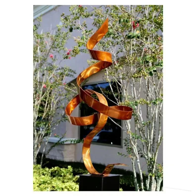 Larger Metal Copper Sculpture Abstract Indoor Outdoor Modern Garden Statue Pool Decor Copper Sculpture