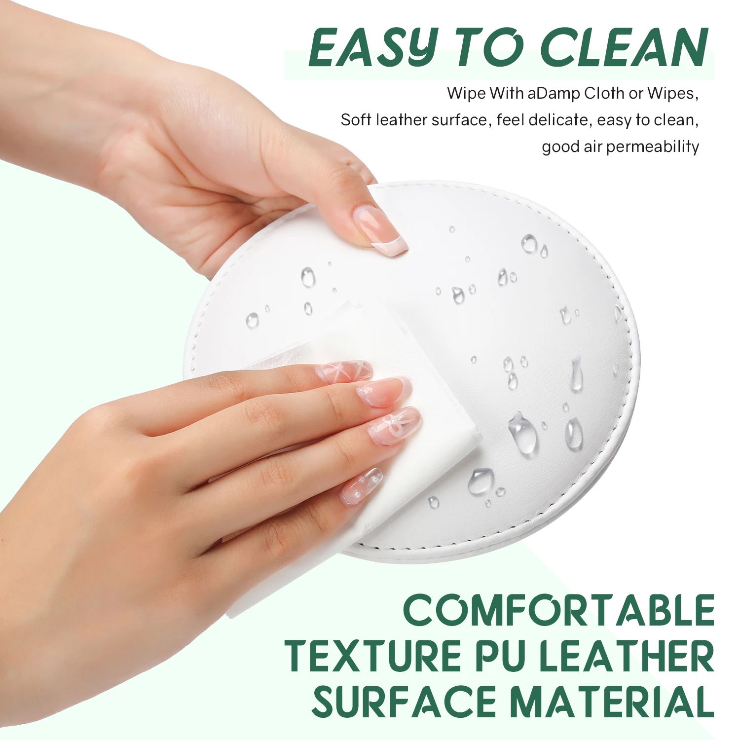 Ronde Microfiber Lederen Elleboogsteun Pad Professionele Antislip Nageltechnicus Handsteun Kussen voor nagelsalon Manicure Elleboog Pad