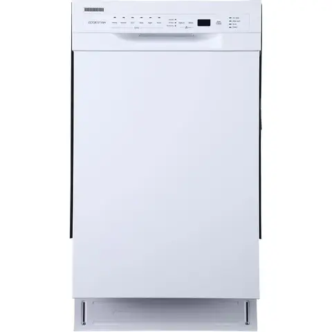 Lavavajillas incorporado de 18 pulgadas de ancho y 8 plazas en blanco con acabado de acero inoxidable y diseño de bajo consumo