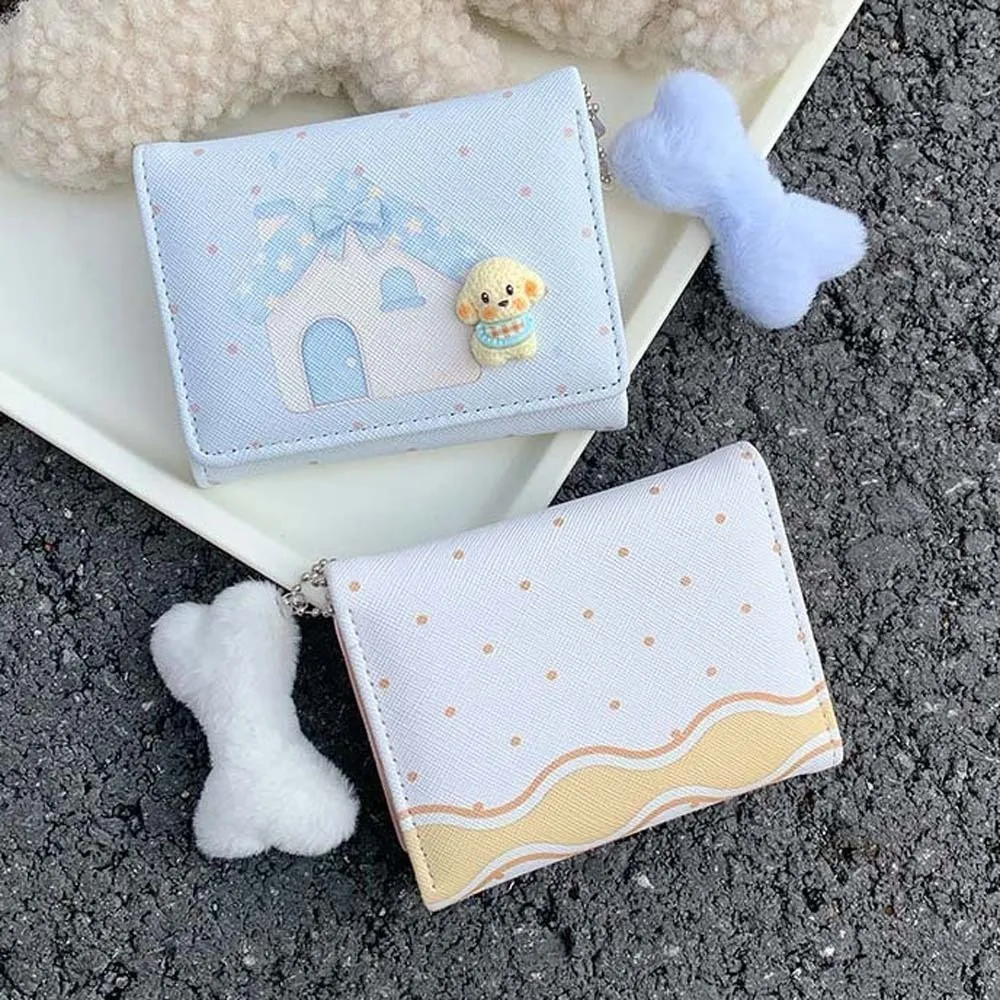 Mini Handbag Large Capacity Three-Fold Wallet Multi-Slot Compact Cartoon Coin Pouch Lightweight Portable Cartoon Wallet School