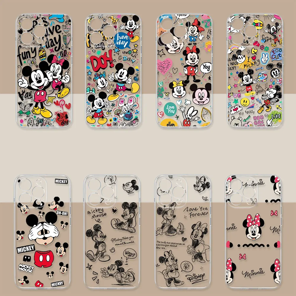 

Disney Mickey Mouse Cartoon Coque For iPhone 17 Air 16e 16 Promax Case 15 14 13 12 11 17 16 Plus Pro Max Translucent Phone Cover