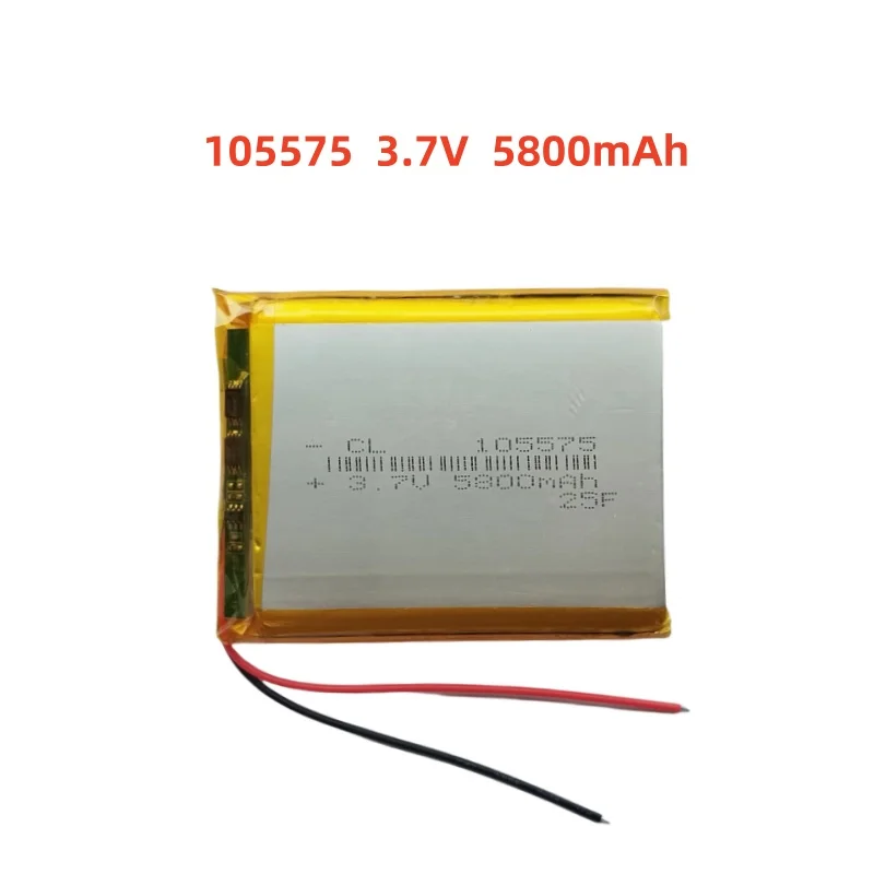 

3.7V 5800mAh Li-Polymer Replacement Li Lipo Battery 105575 JST 2Pin 1.0/1.25/1.5/2.0/2.54mm Connector For GPS Camera LED