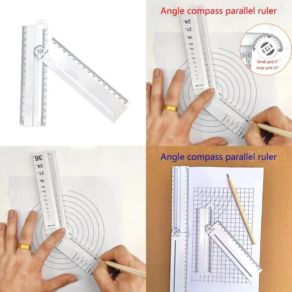 

30cm Transparent Rectangle Ruler Practical Measure Professional Manual
