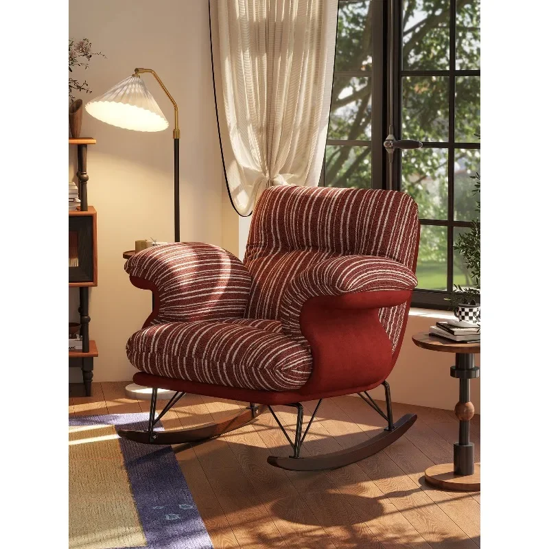 

Single retro rocking chair sofa lazy sofa reclining sleepable bedroom balcony casual folding sofa rocking chair