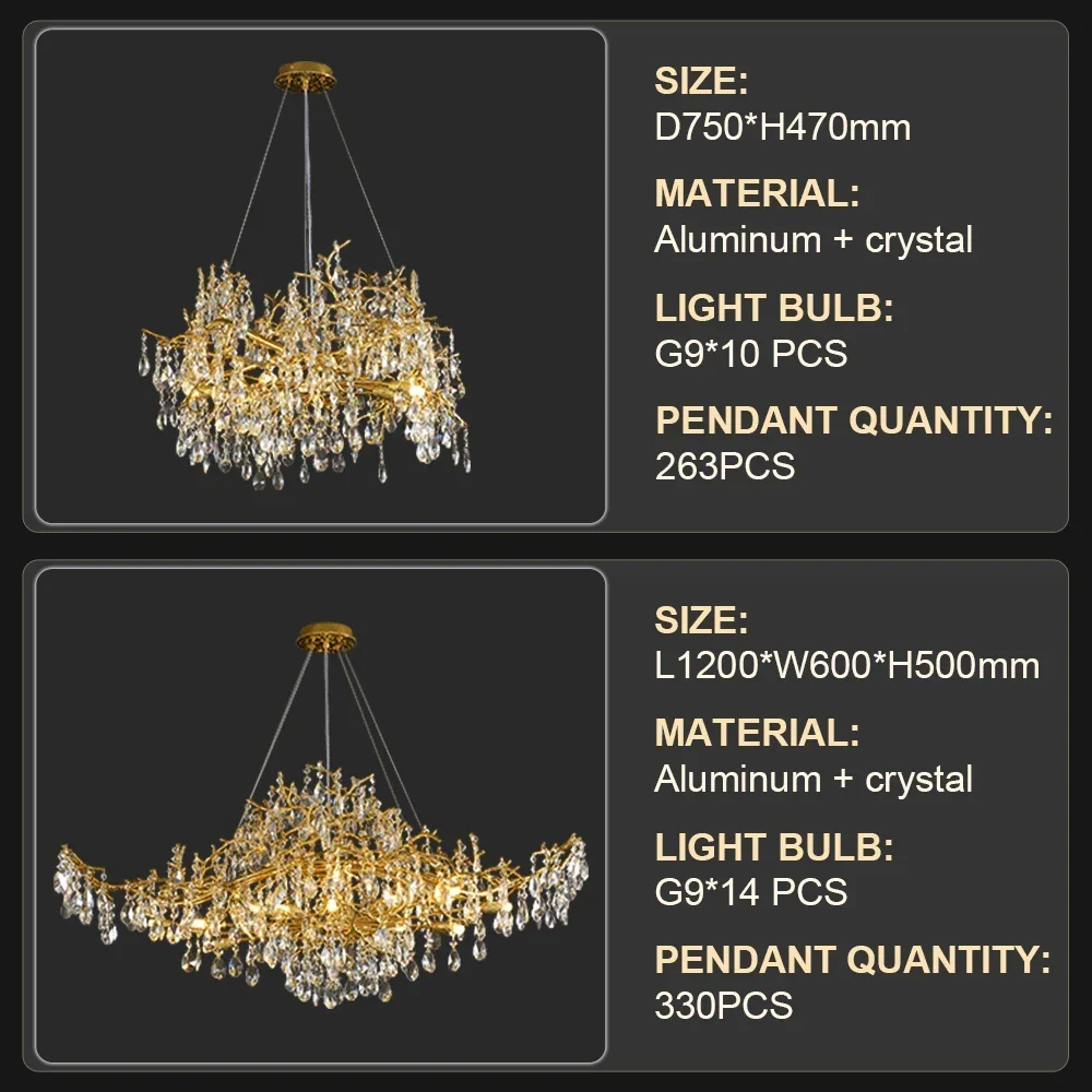 Luxury chandelier chandelier living room hotel restaurant indoor lighting 220V light luxury luster chandelier