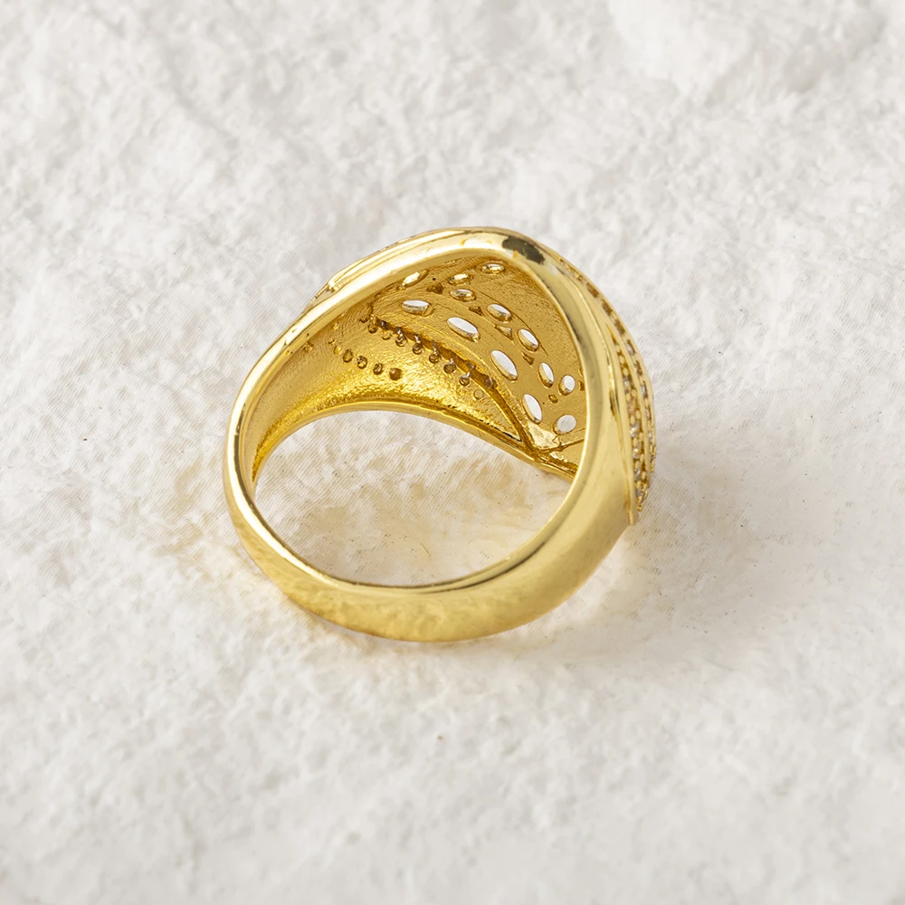 LUIZADA Vintage Türkische Fingerringe Frauen Runde Kristall Caesar Ring Gold Farbe Ethnische Hochzeit Schmuck Ring – Detail 19