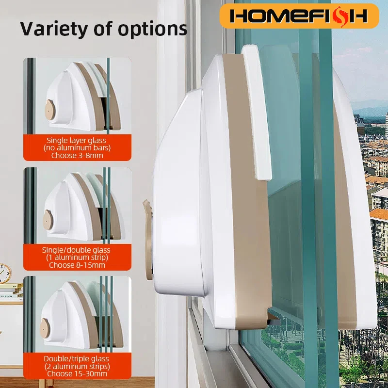 Window Cleaner Brush  New Magnetic  Double-Side Automatic Water Discharge Wiper Glass Window Brush Cleaning Household Tools