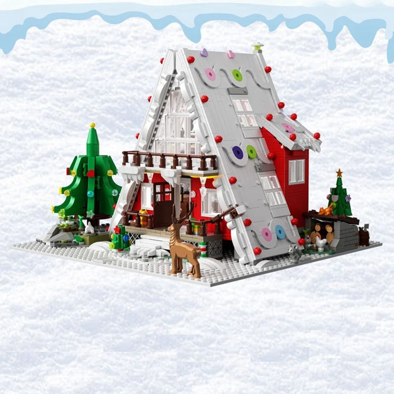 

Christmas Tree Reindeer Gingerbread House Model Sets Mini Blocks Building Bricks Toy City Winter Village Train Santa Claus Elk