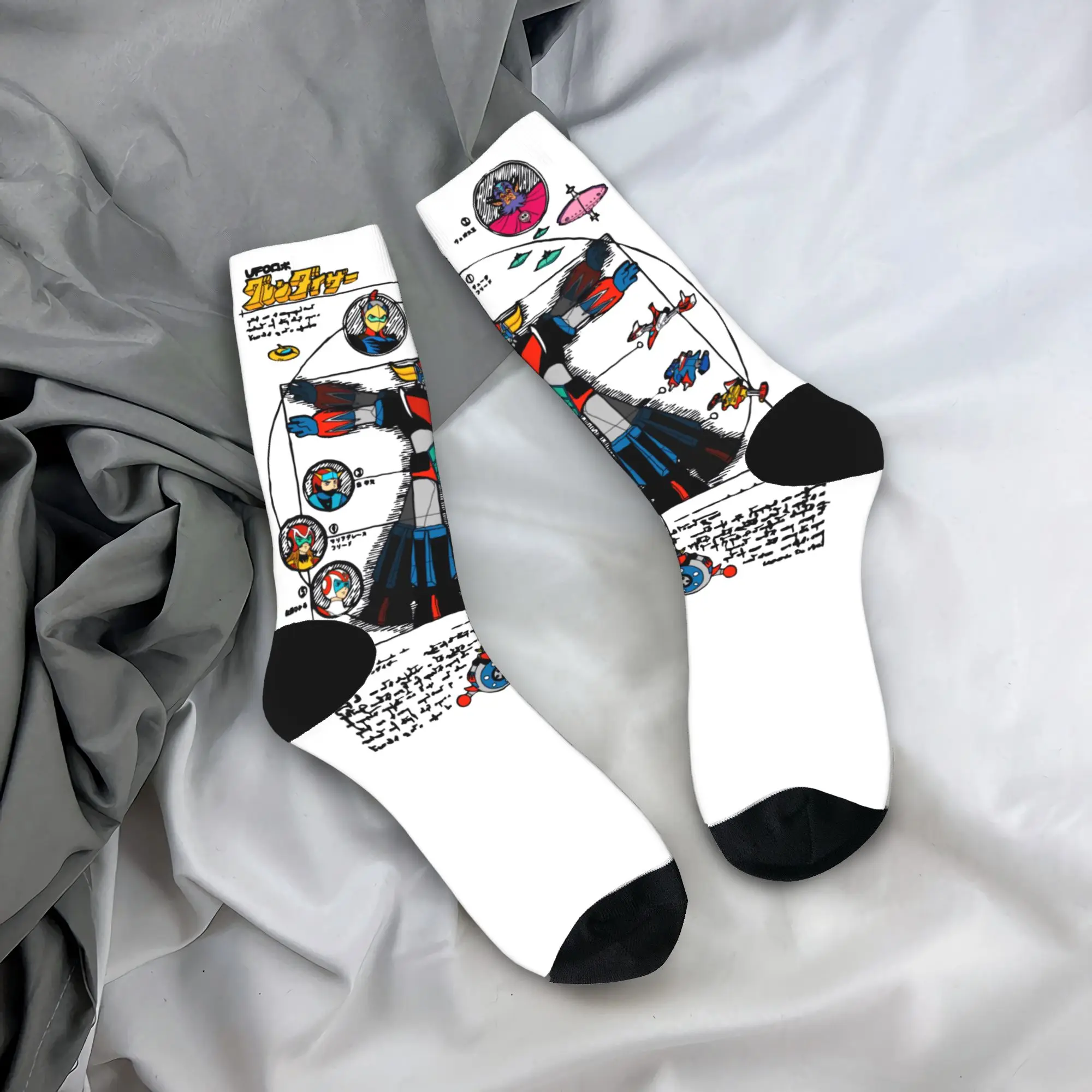 

Happy Funny Male Men Socks Novelty 192 Vitru Grendizer Goldorak UFO Robot Sock Anime Sport Women's Socks Spring Summer Winter