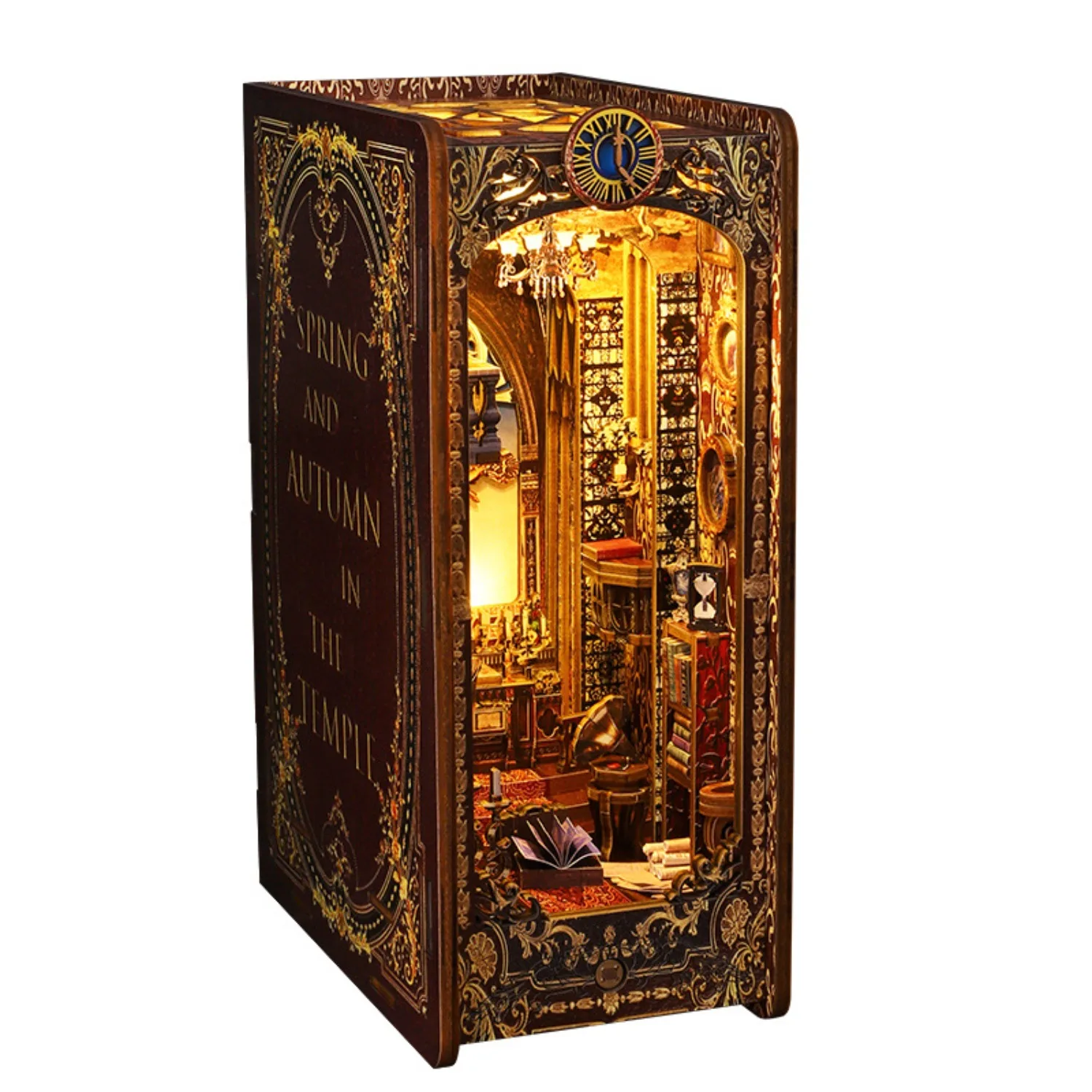 

DIY hut covenant church 3d three-dimensional assembly book house miniature building toy birthday gift booknook bookend book nook