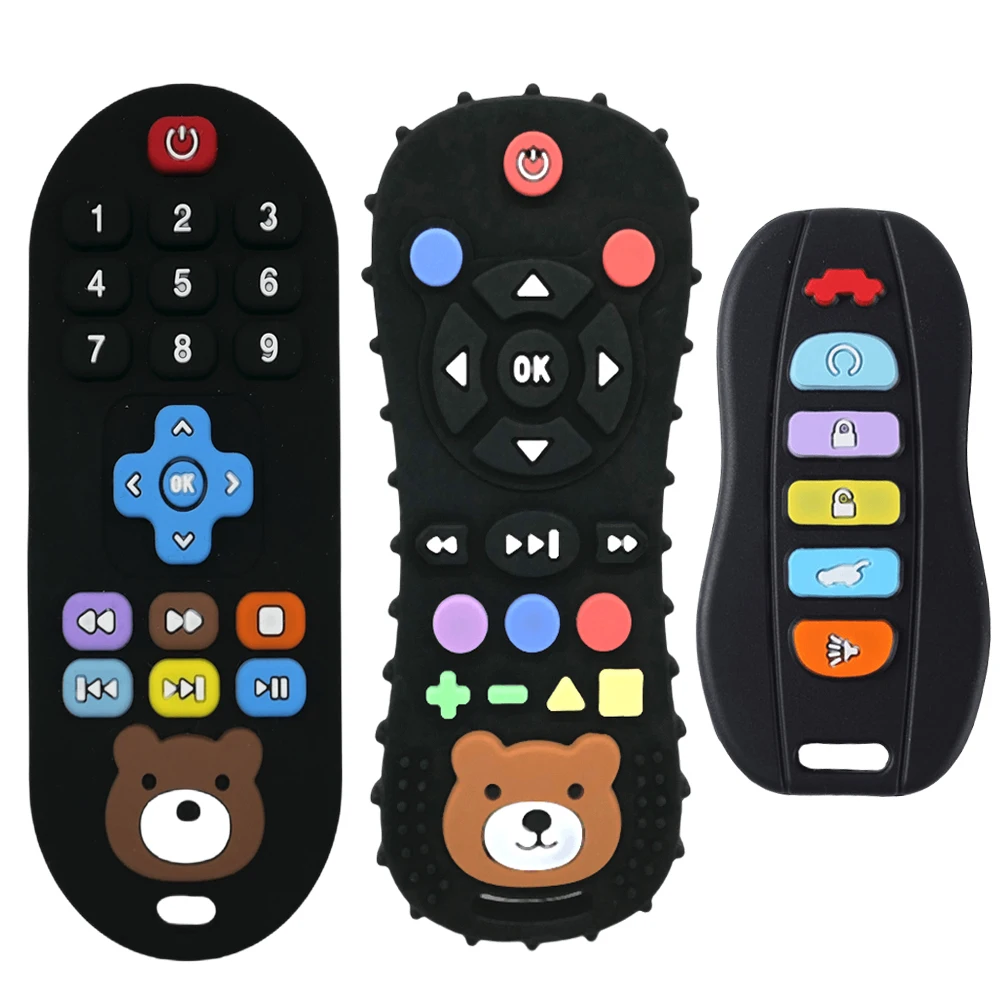 2025Children's Silicone Remote Control Handle Teether Baby Oral Sex Pacifier Remote Control Teether Anti-bite Anti-feeding Toys