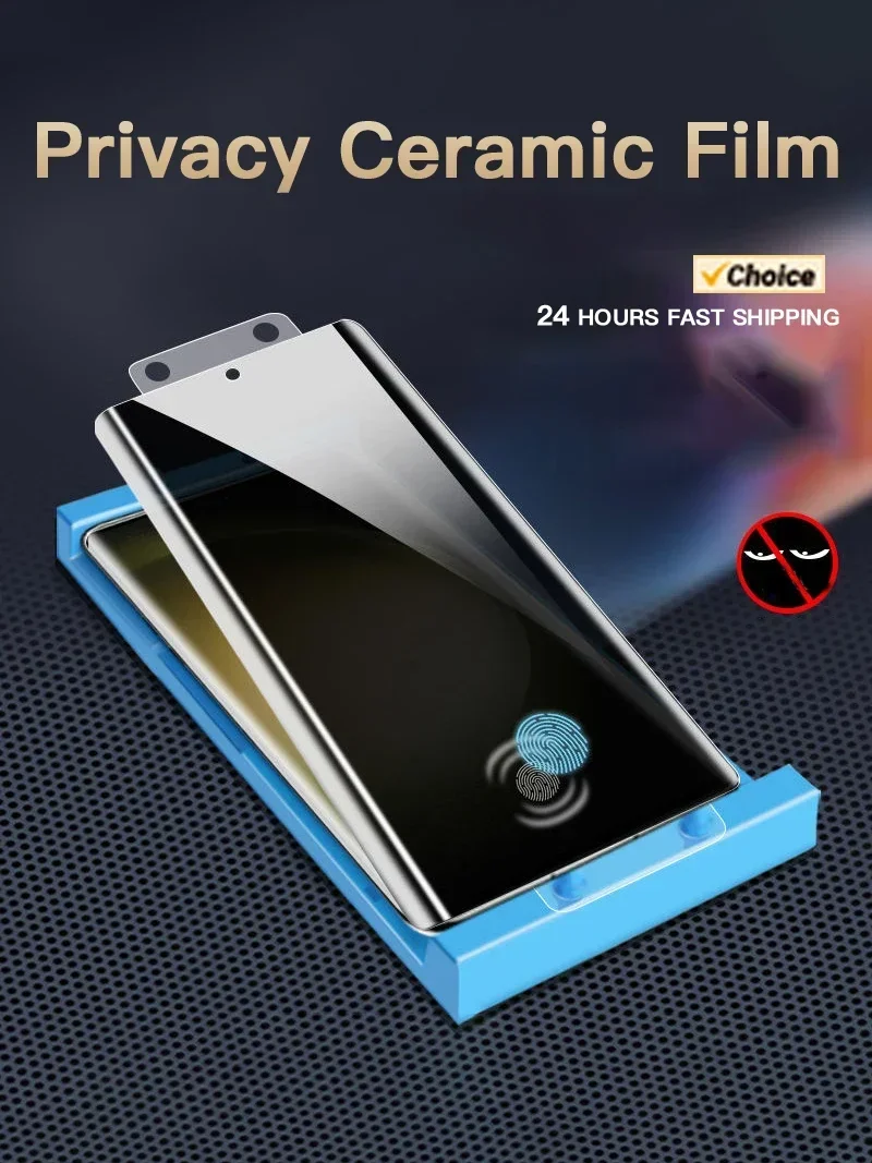Privacy Ceramic Film With Installation Tool For Samsung Galaxy S24 S23 S22 S21 S20 Ultra Plus Anti-Peep Screen Protector