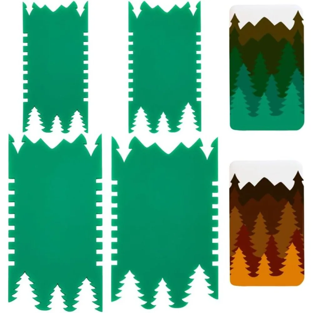 4 PCS Acrylic Soap Template Soap Scraper Shaping Tool Sea Green Acrylic Soap Making Kits Tree Shape Soap Sculpture Tools Soap