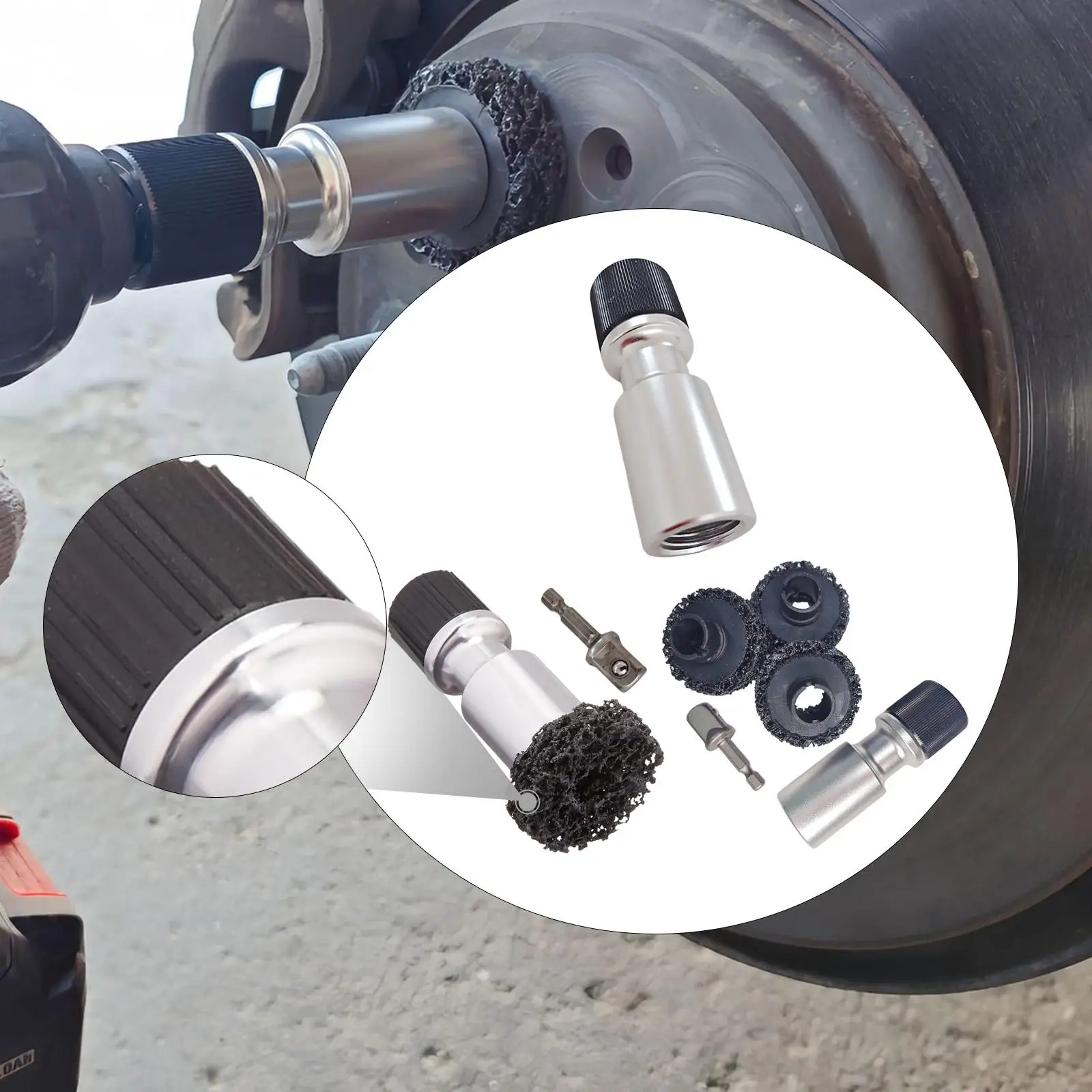 

Car Wheel Hub Rust Removal Tool Compact Metal Wheel Cleaner Electric Drill Attachment for Vehicle Care