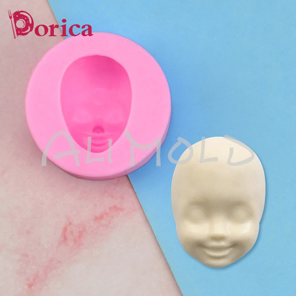 Bebê rosto silicone fondant bolo decoração molde de silicone feito à mão decoração folhas de chocolate doces utensílios de cozinha