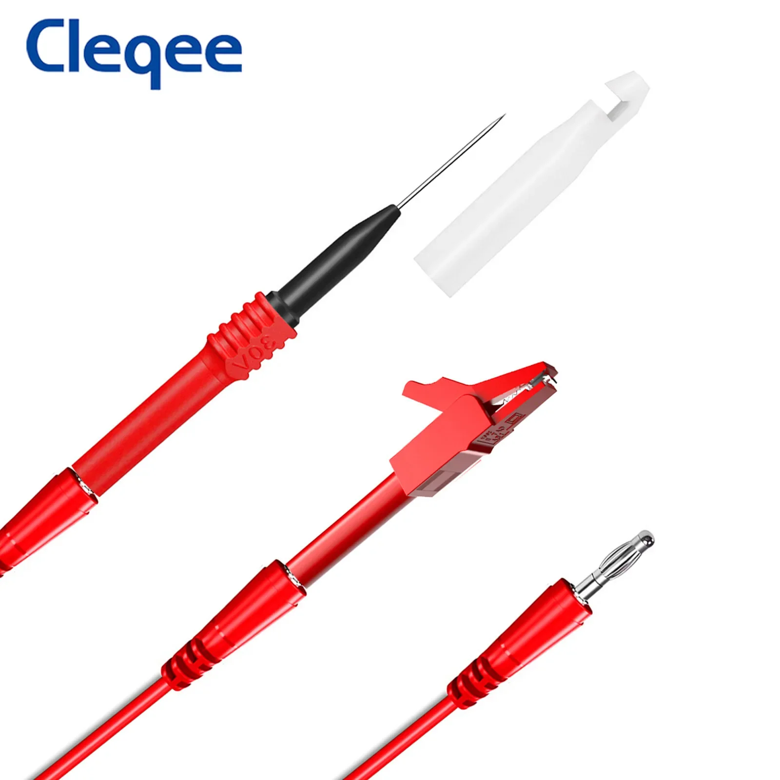 Cleqee P1043B Series Multimeter Test Leads Kit 4mm Banana Plug Safety Piercing Probe Needle Alligator Clips Automotive Tool Set