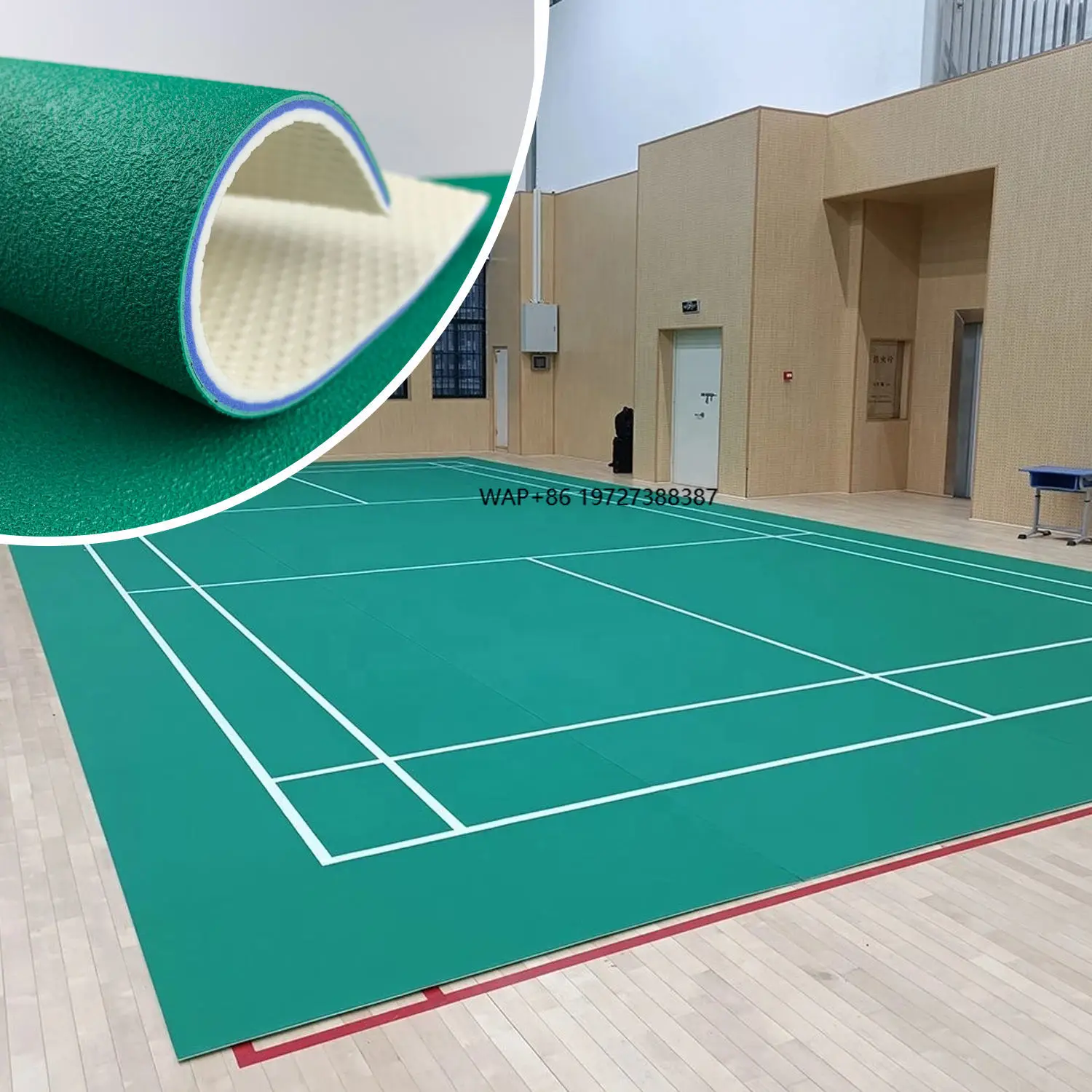 Pattern Surface PVC Vinyl Flooring Mat Badminton Tennis Volleyball Sports Court