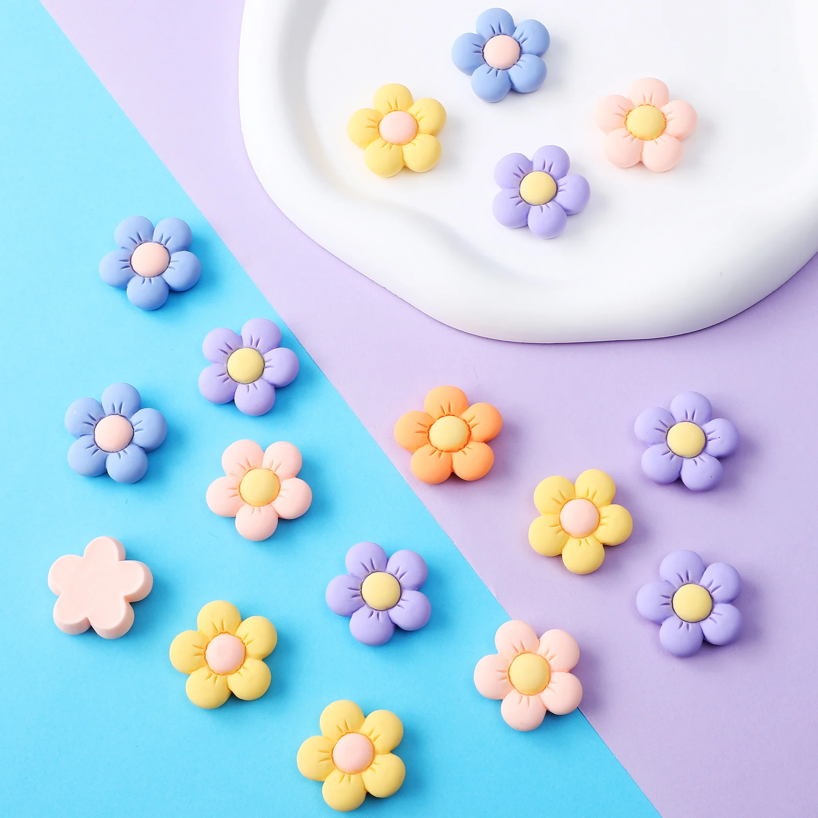 

50 Pcs Decorative Material Patch Charms Patches Scrapbook Embellishments The Flowers Craft Resin Crafts DIY