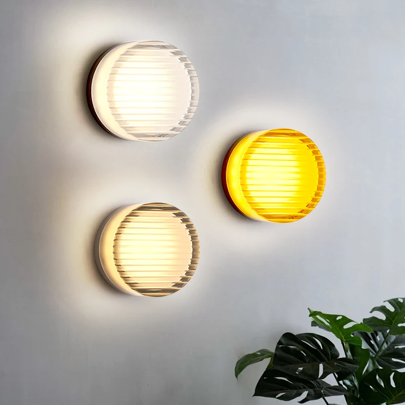 

Colorful LED Acrylic Wall Lights Small Round Home Indoor Decoration Sconces Bedroom Study Room Bedside Light Aisle Corridor Lamp