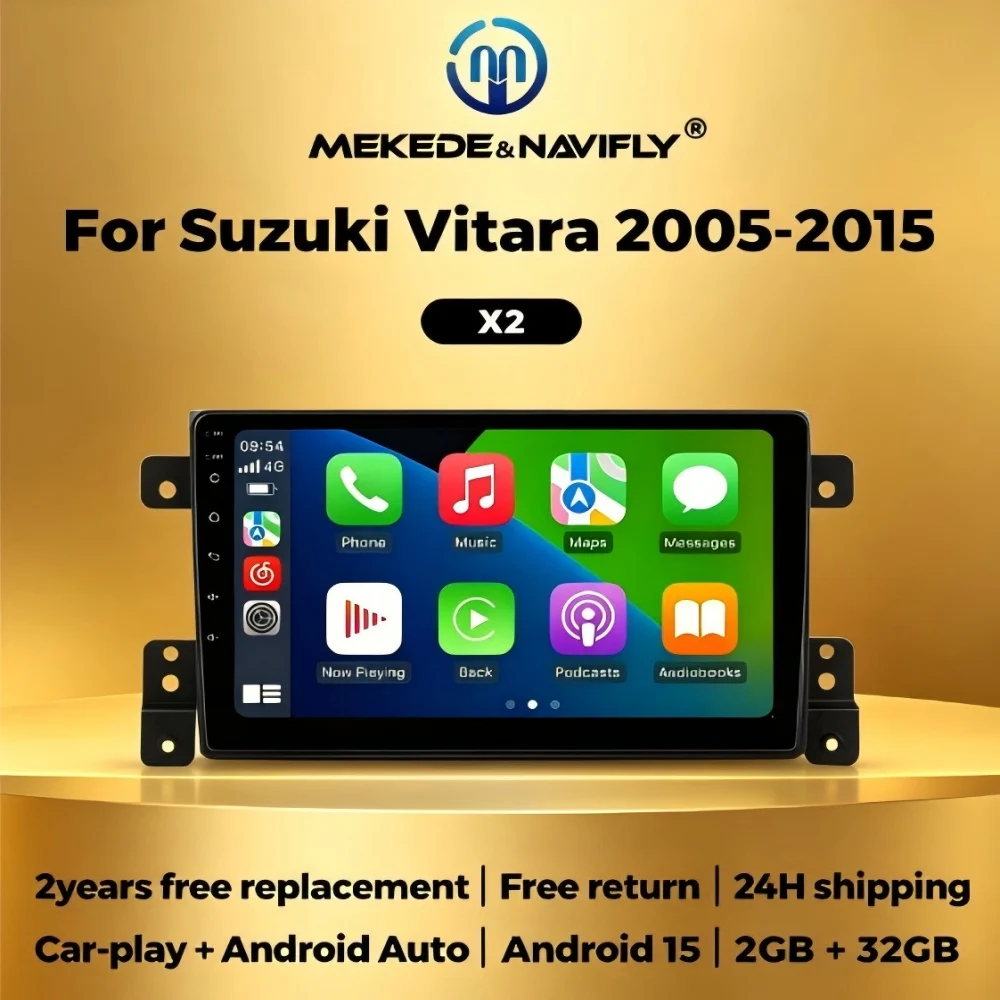 

For Suzuki Grand Vitara 3 2005-2015 Android 15 carplay Head Unit 2 Din Car Radio Stereo multimedia Player Car navigation display