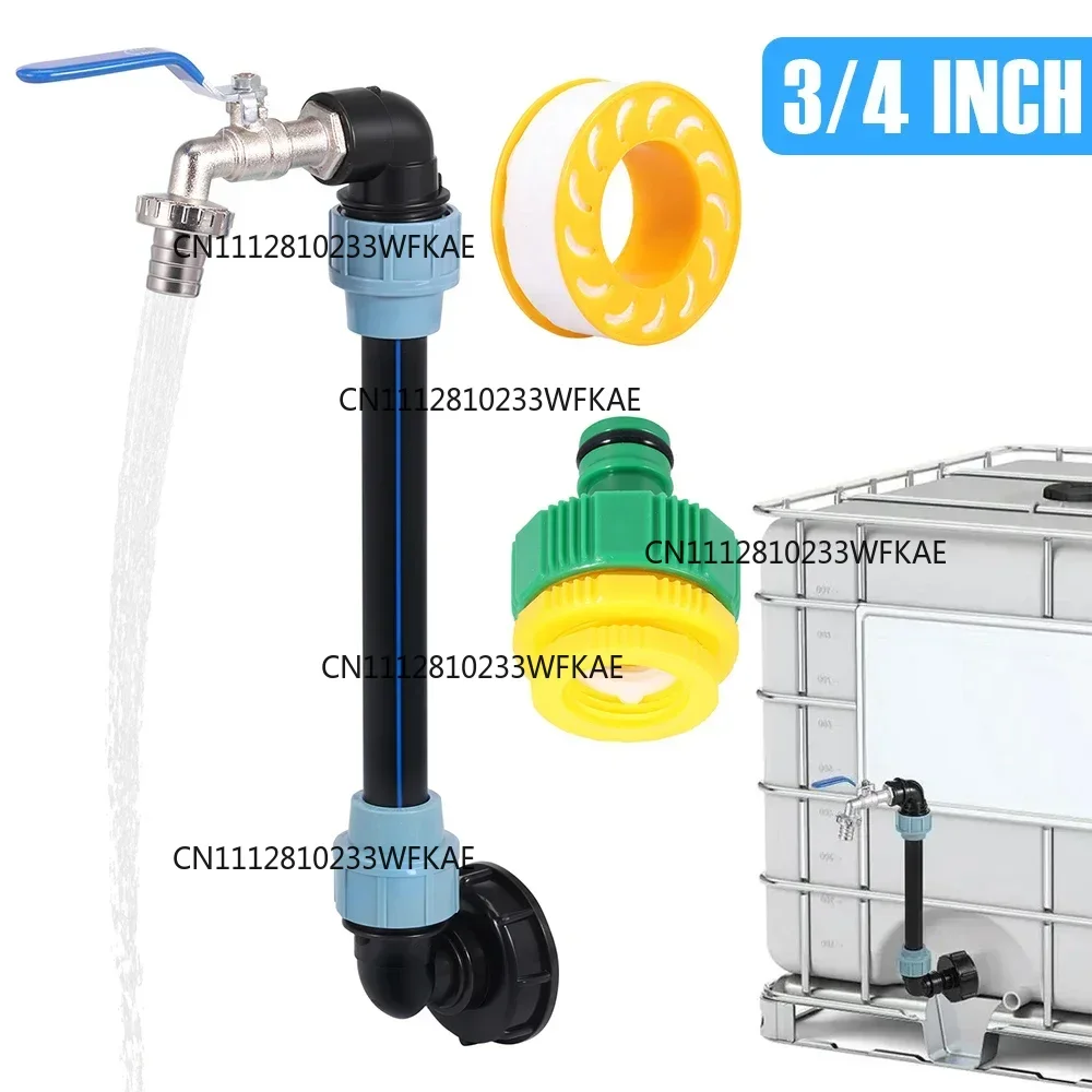 3/4Inch Outlet Tap IBC Adapter Multipurpose Hose Connection Replacement IBC Tank Accessories for 1000L IBC Container Rain Barrel