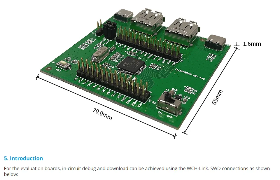 CH32F205 Entwicklungsboard WCH 32F205RBT6 Mikrocontroller-Evaluierungsboard – Detail 6