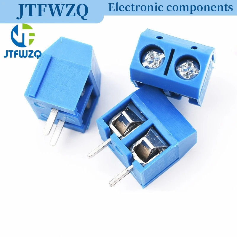 50 Stück 5.08-301-2P 301-2P 2-poliger Schraubklemmenblock-Anschluss 5 mm Rastermaß