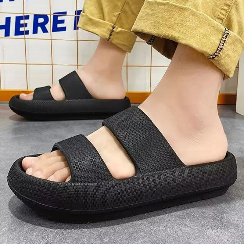 Eyriphy Thick Sole Slippers Men Non-Slip Home Shoes Bathroom Cloud Slides Women Soft Sole Sandals Couple Shoes With Arch Support