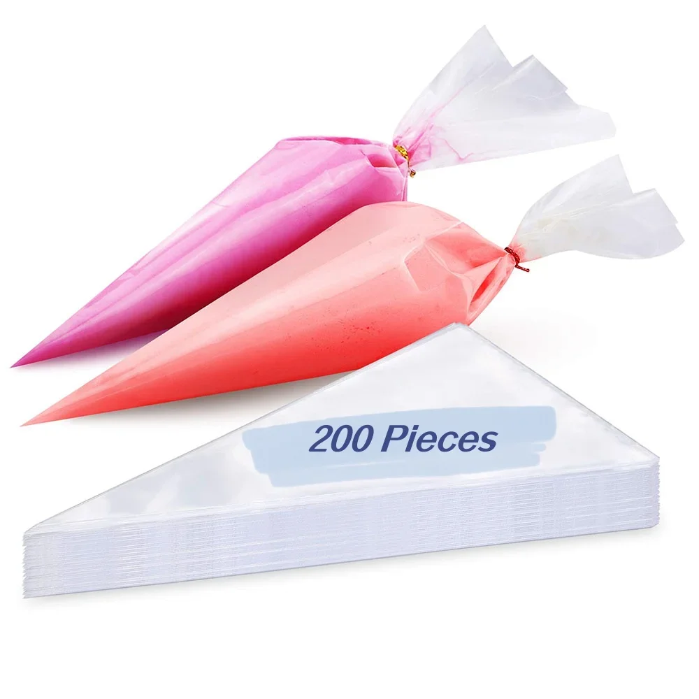 200 Pieces Anti Burst Piping Bags Icing Piping Bags Birthday Cake Making Pastry Bags Package Kitchen Baking Supplies