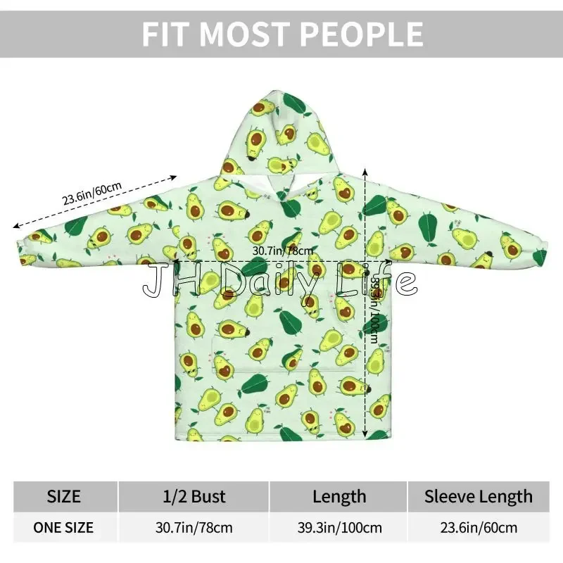 الأخضر الأفوكادو يمكن ارتداؤها بطانية هوديي المتضخم مقنعين بطانية للنساء سوبر لينة مريحة الدافئة الفانيلا البلوز البلوز #4