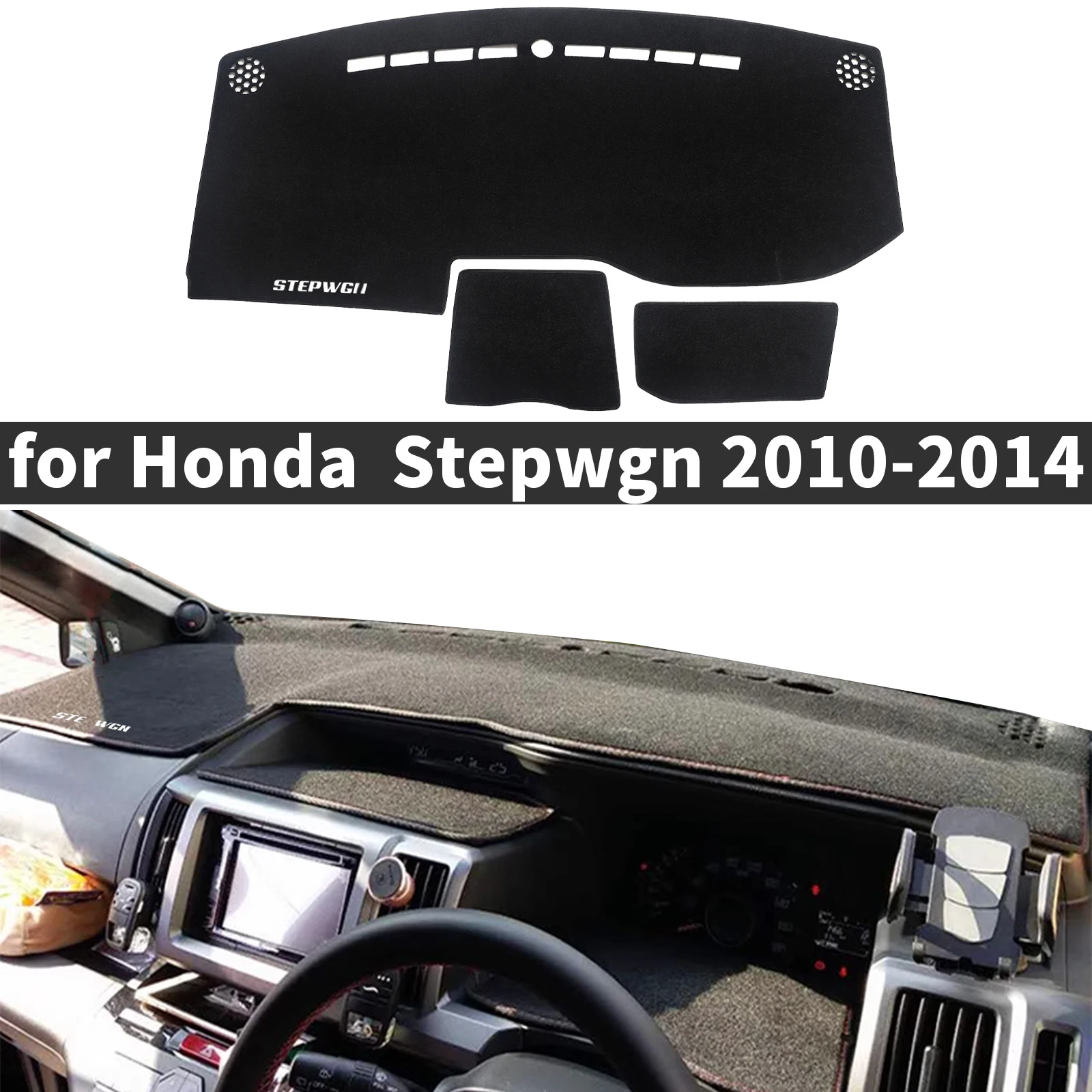 fit for Honda Stepwgn Step Wagon G4 2010-2014 RHD Car Dashmat DashMat Sunshade Dashboard Cover Pad Protective Carpet Accessories