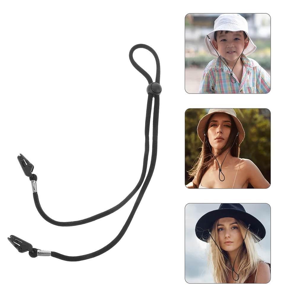 

2 Pcs Hat Wind Cord Baseball Cap Adjustable Chin Clip for Caps Hard Strap Anti Lost Rope Travel
