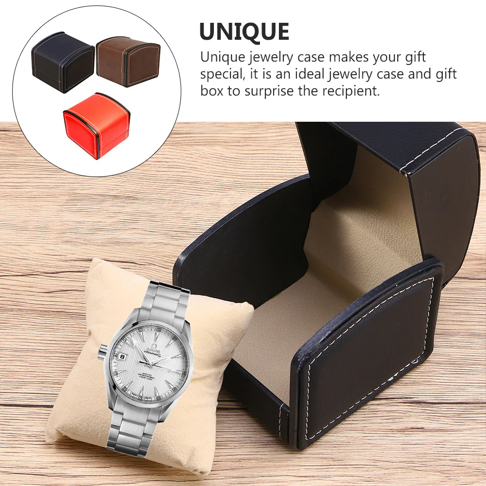 

3Pcs Watch Storage Box High-End PU Detachable Pillow Jewelry Organizer Case for Wristwatch Display Gift Container