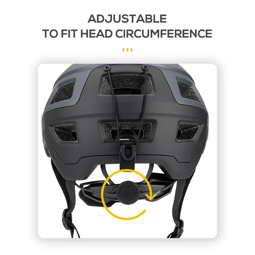 Lixada Fahrradhelm Herren Damen MTB Rennradhelm 55–61 cm verstellbares Zifferblatt abnehmbares Visier Belüftung 14 Belüftungsöffnungen Fahrradhelm – Detail 15