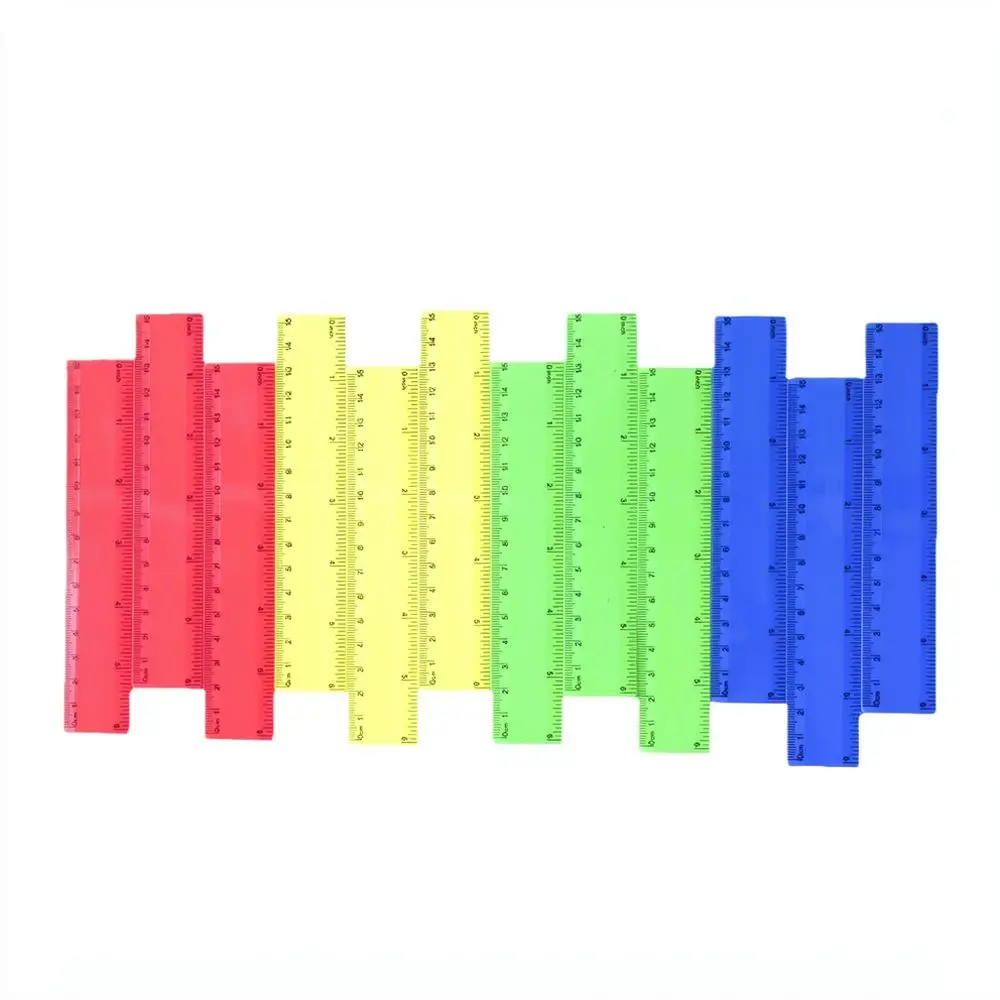 Student Office Drafting Ruler 15cm Transparent Colorful Plastic Measuring Accessory For Haiyuan Accurate Geometry Tool