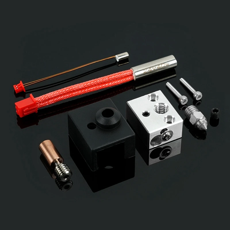 Extruder Heater Block Kit Plus Extra Thermistors High Temperature Pro 300℃ For Ender3s1, Bimetal Heatbreak Nozzle Spare Parts