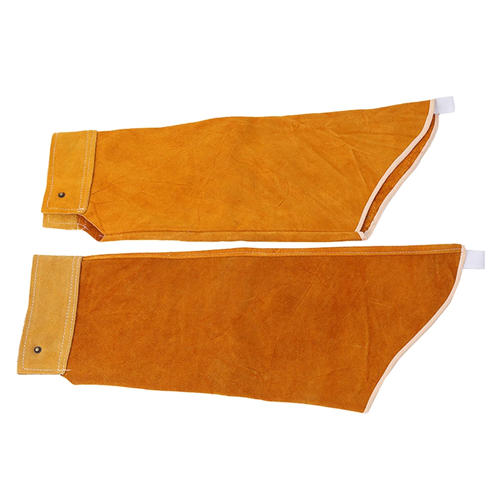 

Heavy Duty Welding Sleeves Leather Welding Sleeves For Industrial Use Adjustable Sleeves Elastic Cuff Flame Resistance